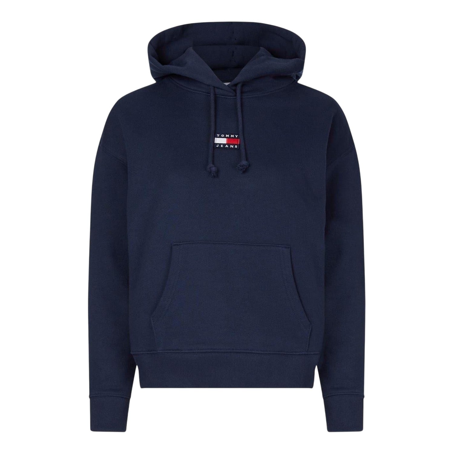 Twilight Blue - Front - Tommy Jeans Womens-Ladies Badge Relaxed Fit Hoodie