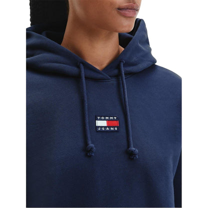 Twilight Blue - Side - Tommy Jeans Womens-Ladies Badge Relaxed Fit Hoodie