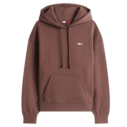 Walnut - Front - Tommy Jeans Womens-Ladies Badge Relaxed Fit Hoodie