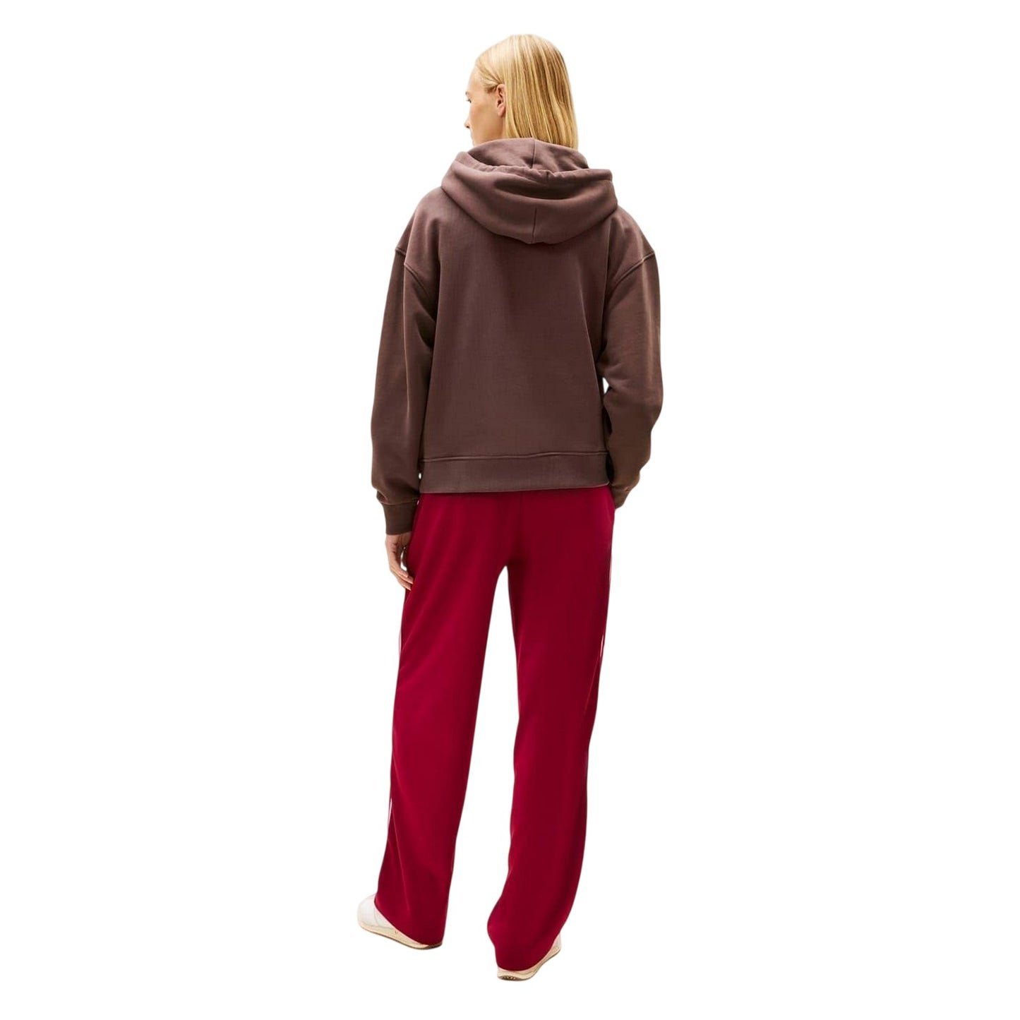 Walnut - Back - Tommy Jeans Womens-Ladies Badge Relaxed Fit Hoodie