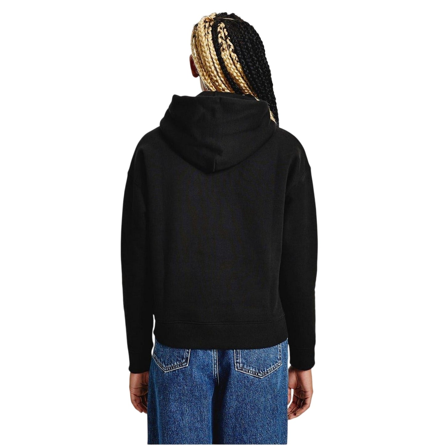 Black - Back - Tommy Jeans Womens-Ladies Badge Relaxed Fit Hoodie