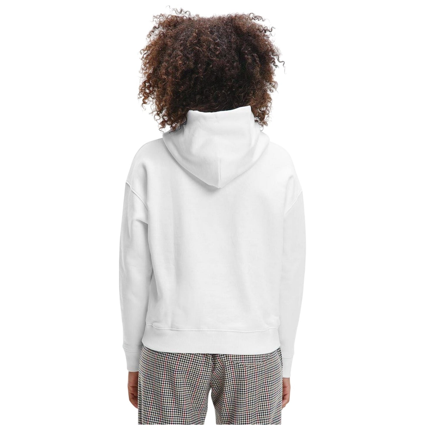 White - Lifestyle - Tommy Jeans Womens-Ladies Badge Relaxed Fit Hoodie