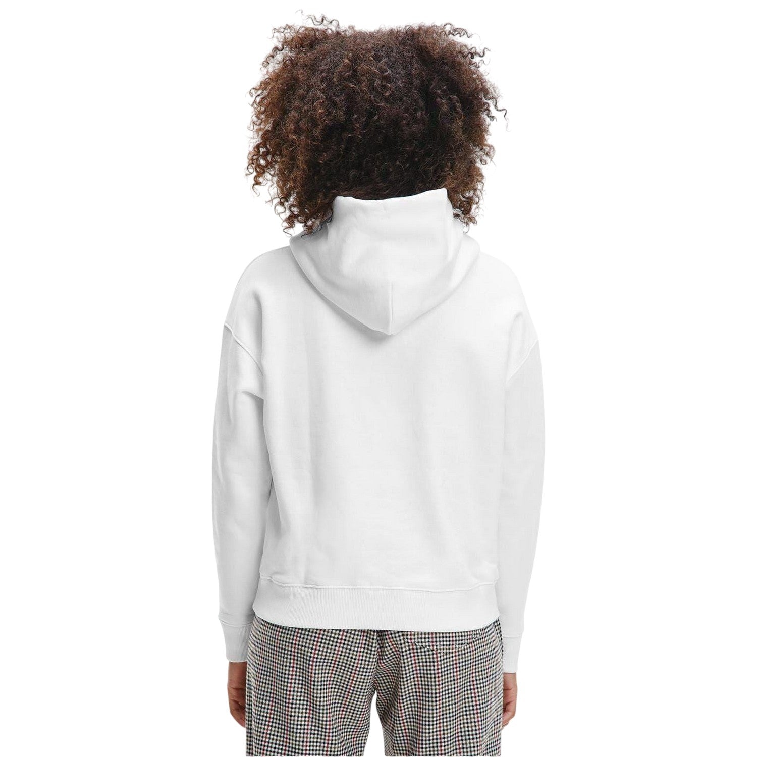 White - Lifestyle - Tommy Jeans Womens-Ladies Badge Relaxed Fit Hoodie