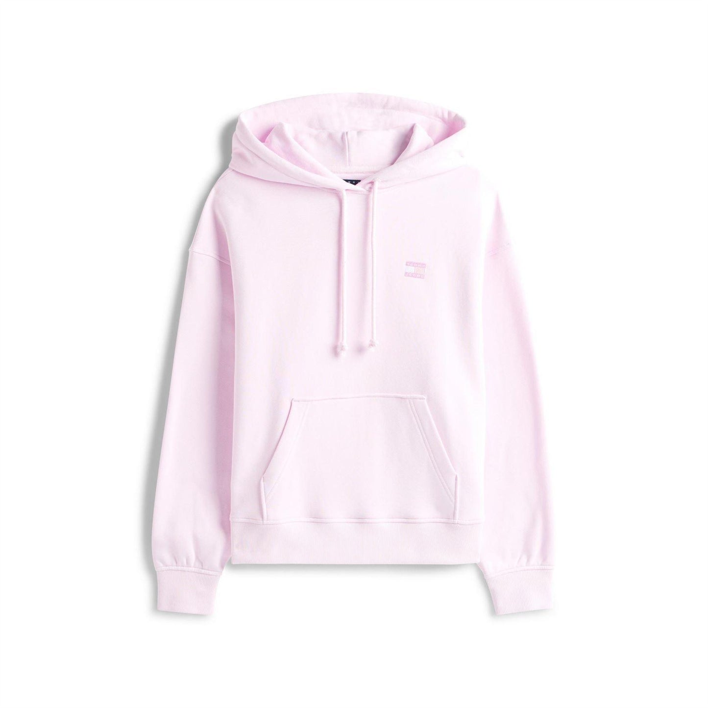 Pearl Pink - Front - Tommy Jeans Womens-Ladies Badge Relaxed Fit Hoodie
