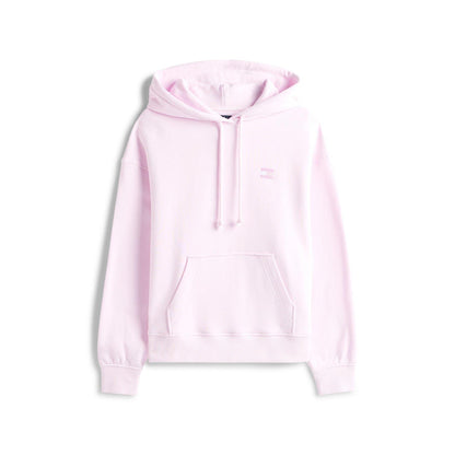 Pearl Pink - Front - Tommy Jeans Womens-Ladies Badge Relaxed Fit Hoodie
