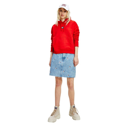 Crimson - Lifestyle - Tommy Jeans Womens-Ladies Badge Relaxed Fit Hoodie