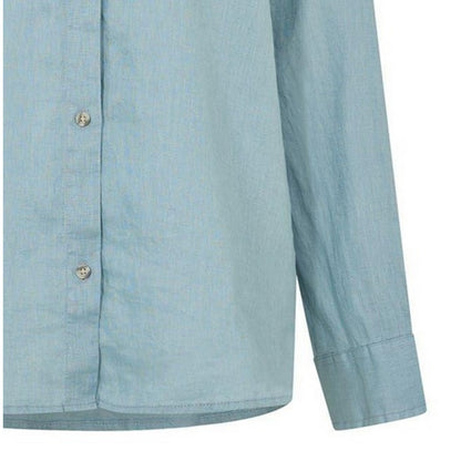 Citadel Blue - Lifestyle - Timberland Womens-Ladies Linen Collared Long-Sleeved Shirt