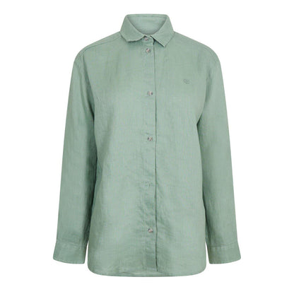 Green Bay - Front - Timberland Womens-Ladies Linen Collared Long-Sleeved Shirt