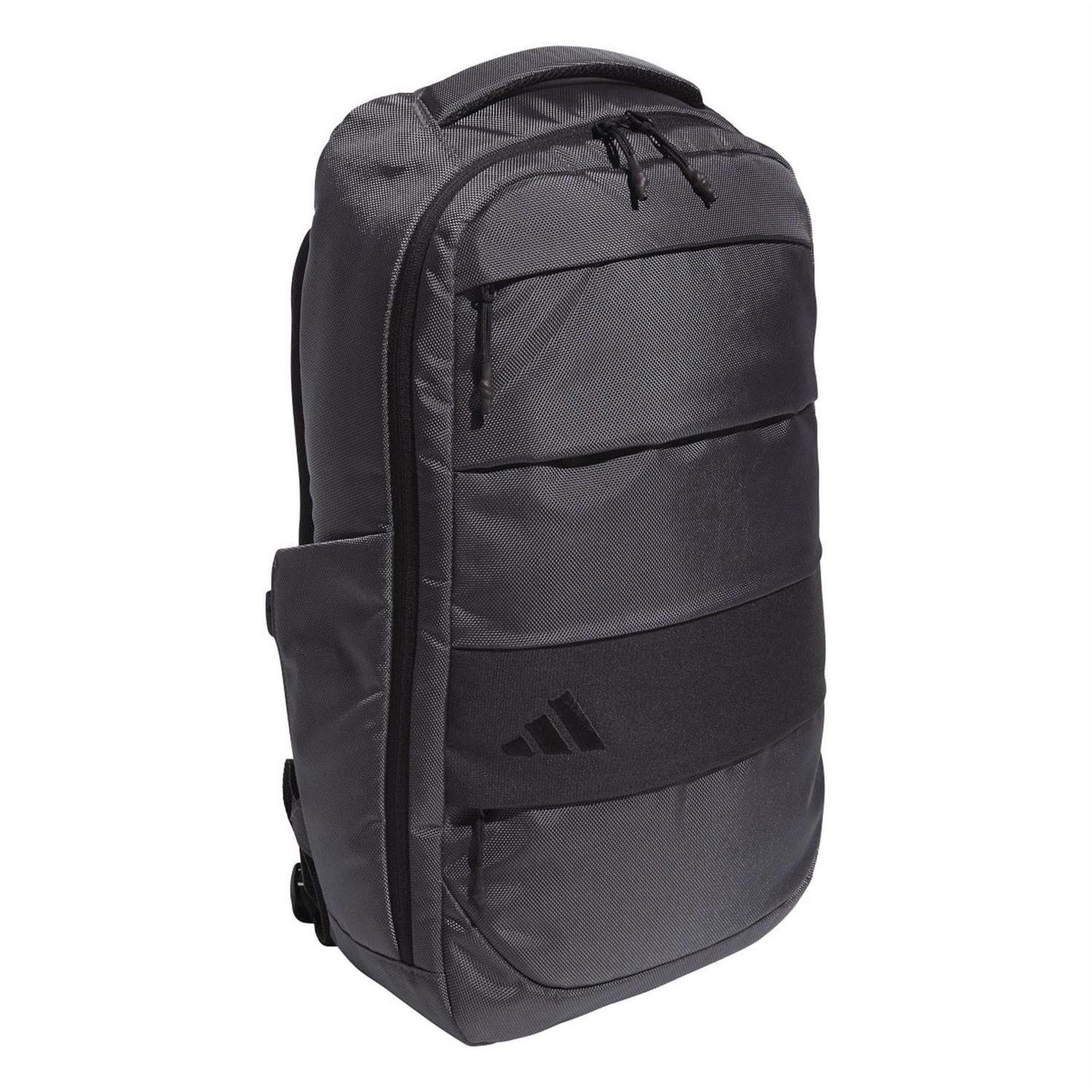 Grey - Side - Adidas Hybrid Recycled Polyester Backpack