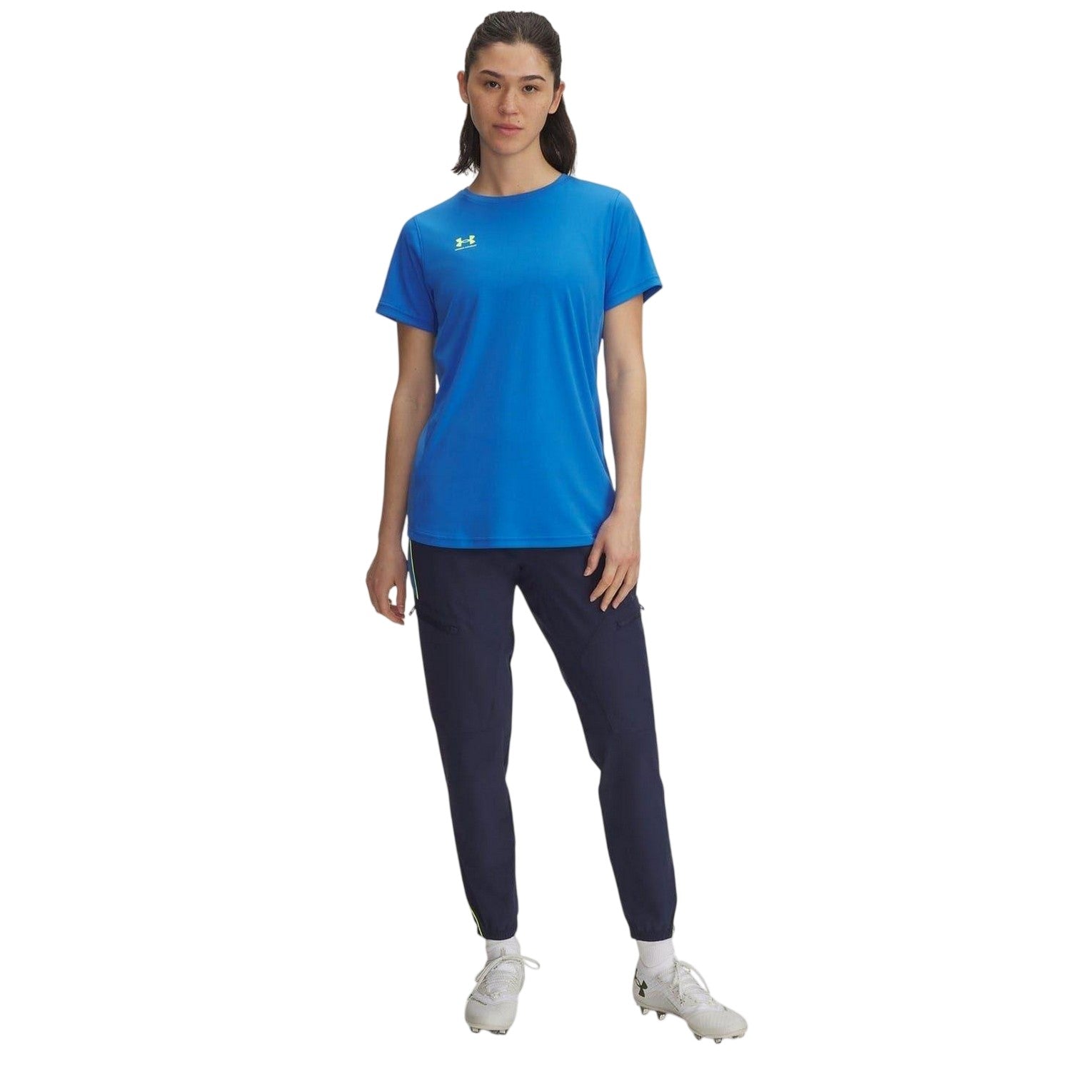 Washed Navy - Side - Under Armour Womens-Ladies Challenger Performance Joggers