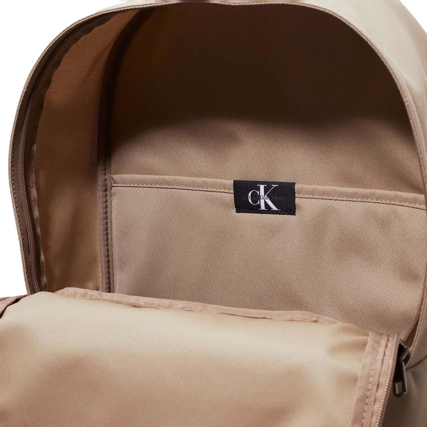 Grey - Side - Calvin Klein Round Logo Backpack
