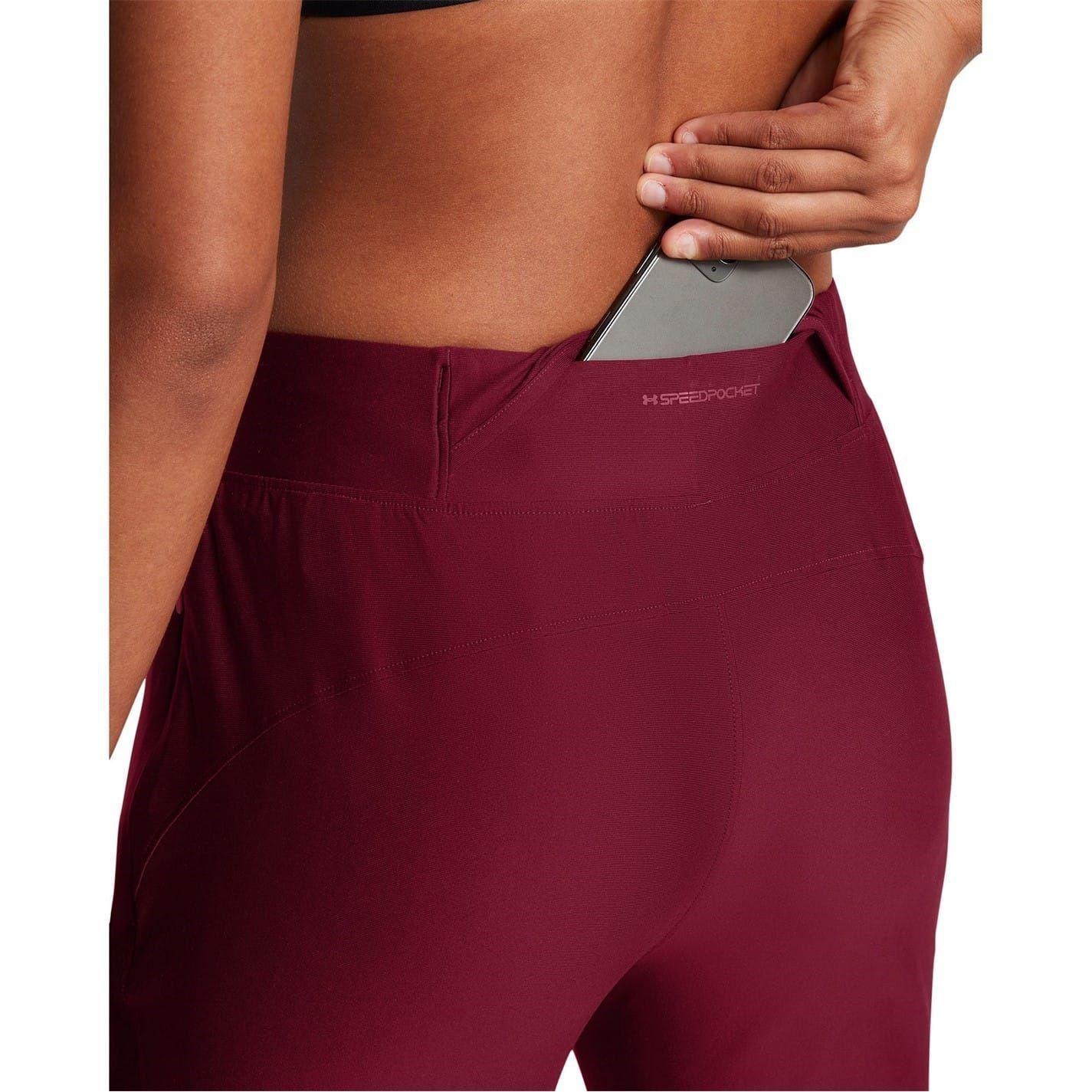 Red - Side - Under Armour Womens-Ladies Qualifier Elite Tracksuit Bottoms
