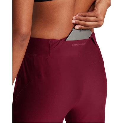 Red - Side - Under Armour Womens-Ladies Qualifier Elite Tracksuit Bottoms