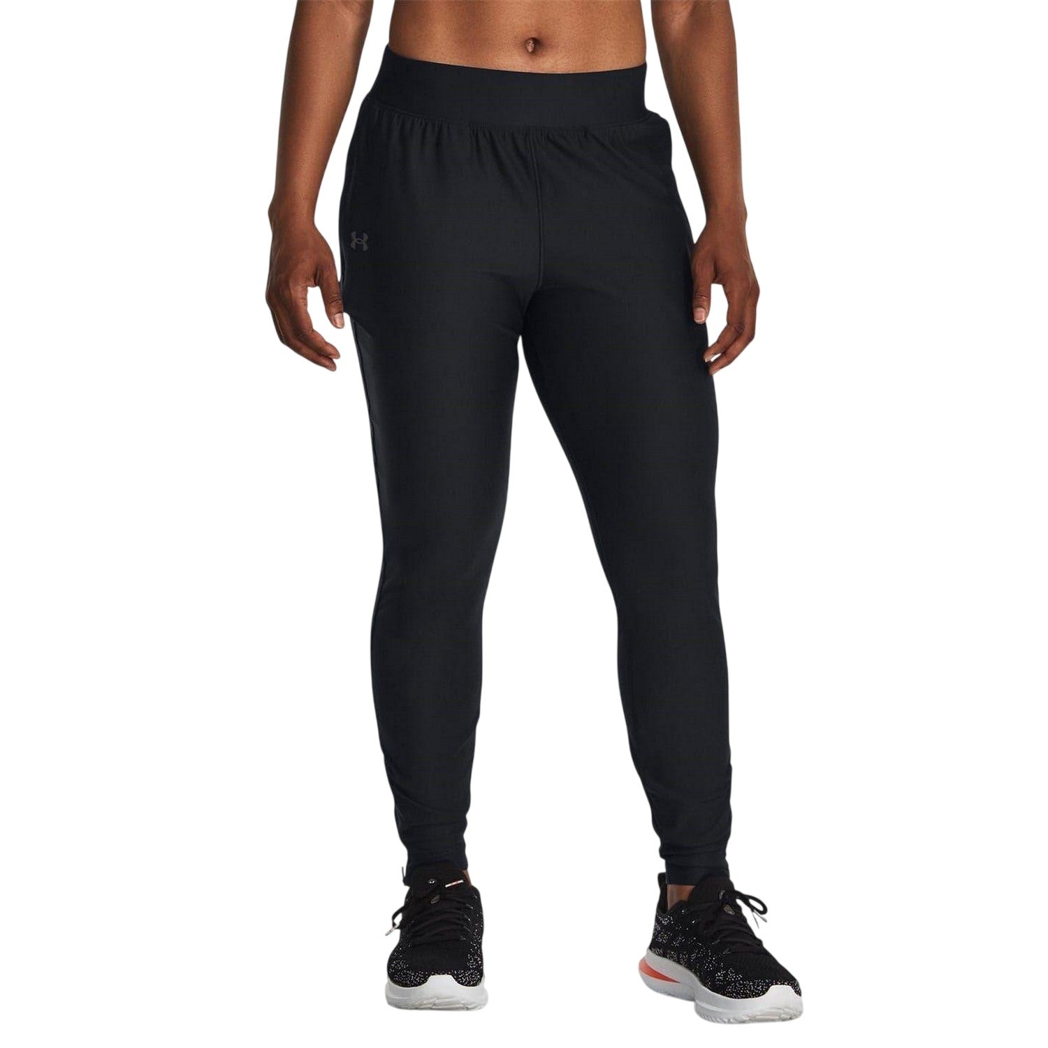 Black - Side - Under Armour Womens-Ladies Qualifier Elite Tracksuit Bottoms
