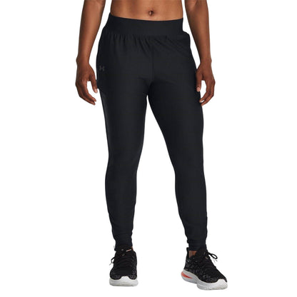 Black - Side - Under Armour Womens-Ladies Qualifier Elite Tracksuit Bottoms