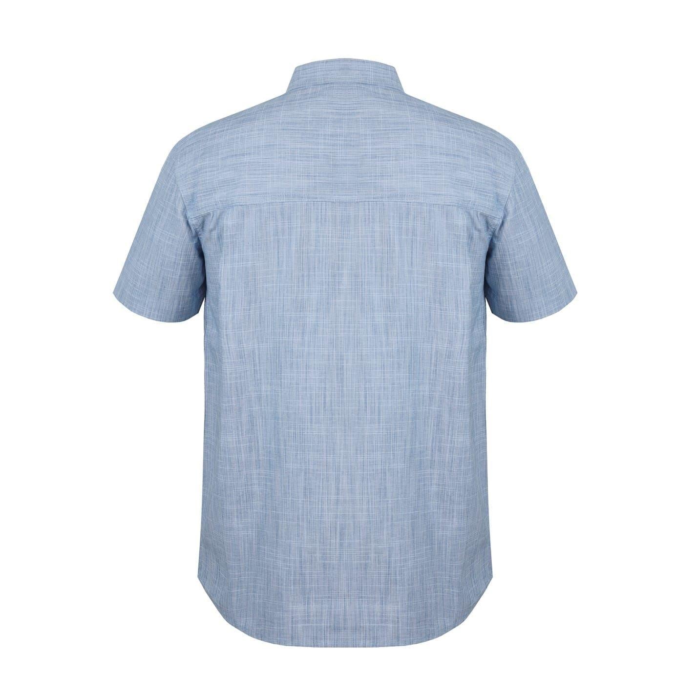 Blue - Back - Gelert Mens Textured Zip Pocket Short-Sleeved Shirt
