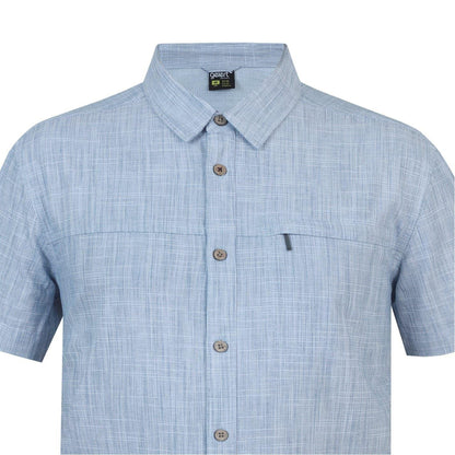 Blue - Lifestyle - Gelert Mens Textured Zip Pocket Short-Sleeved Shirt
