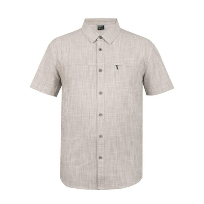 White - Front - Gelert Mens Textured Zip Pocket Short-Sleeved Shirt