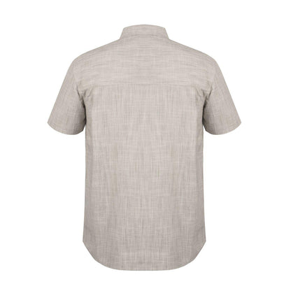 White - Back - Gelert Mens Textured Zip Pocket Short-Sleeved Shirt