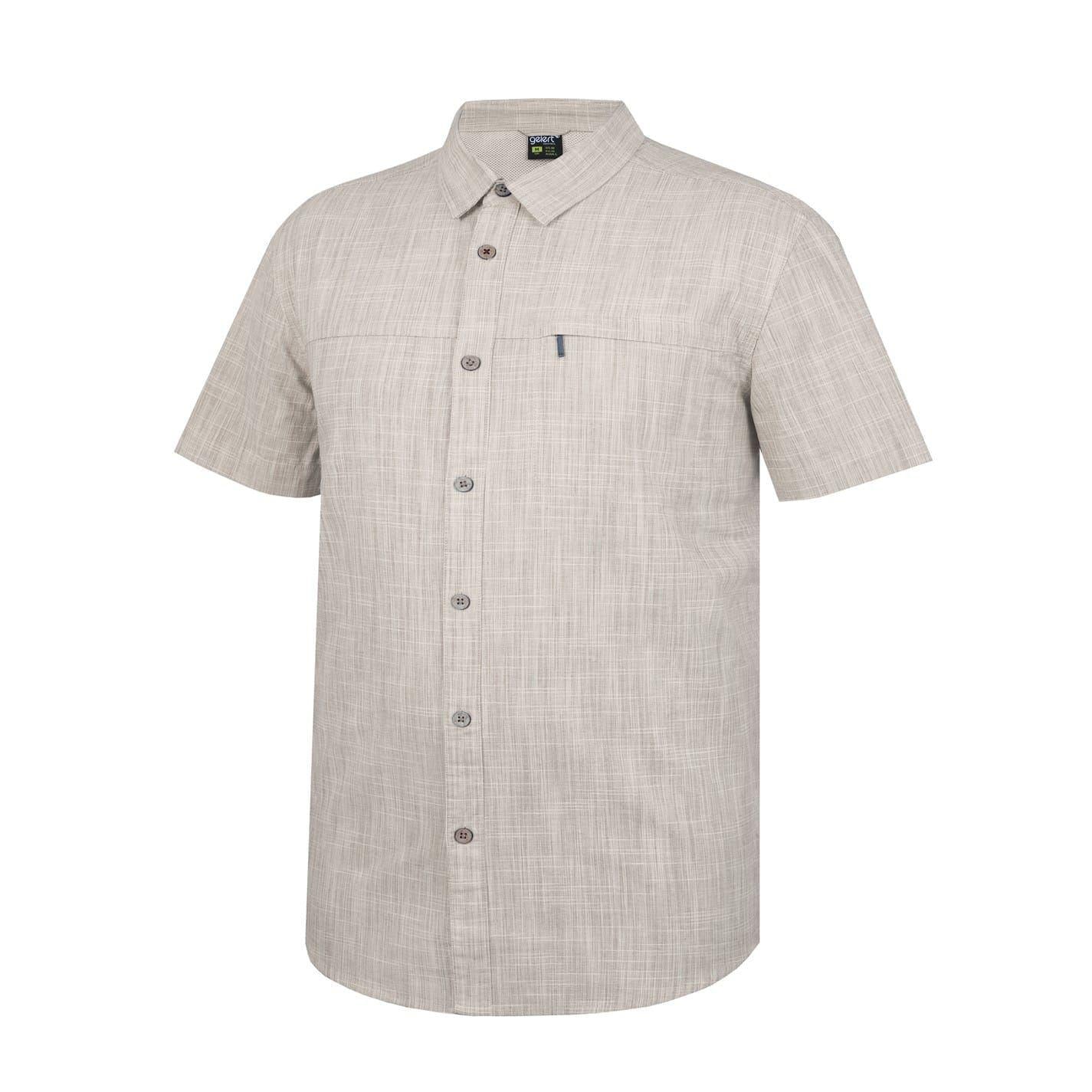 White - Side - Gelert Mens Textured Zip Pocket Short-Sleeved Shirt