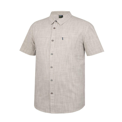 White - Side - Gelert Mens Textured Zip Pocket Short-Sleeved Shirt