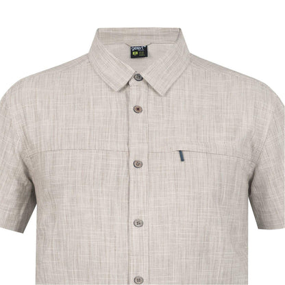 White - Lifestyle - Gelert Mens Textured Zip Pocket Short-Sleeved Shirt