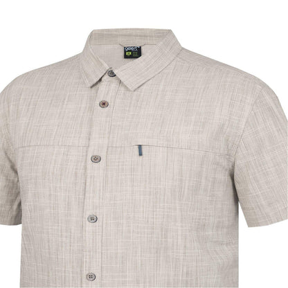 White - Pack Shot - Gelert Mens Textured Zip Pocket Short-Sleeved Shirt