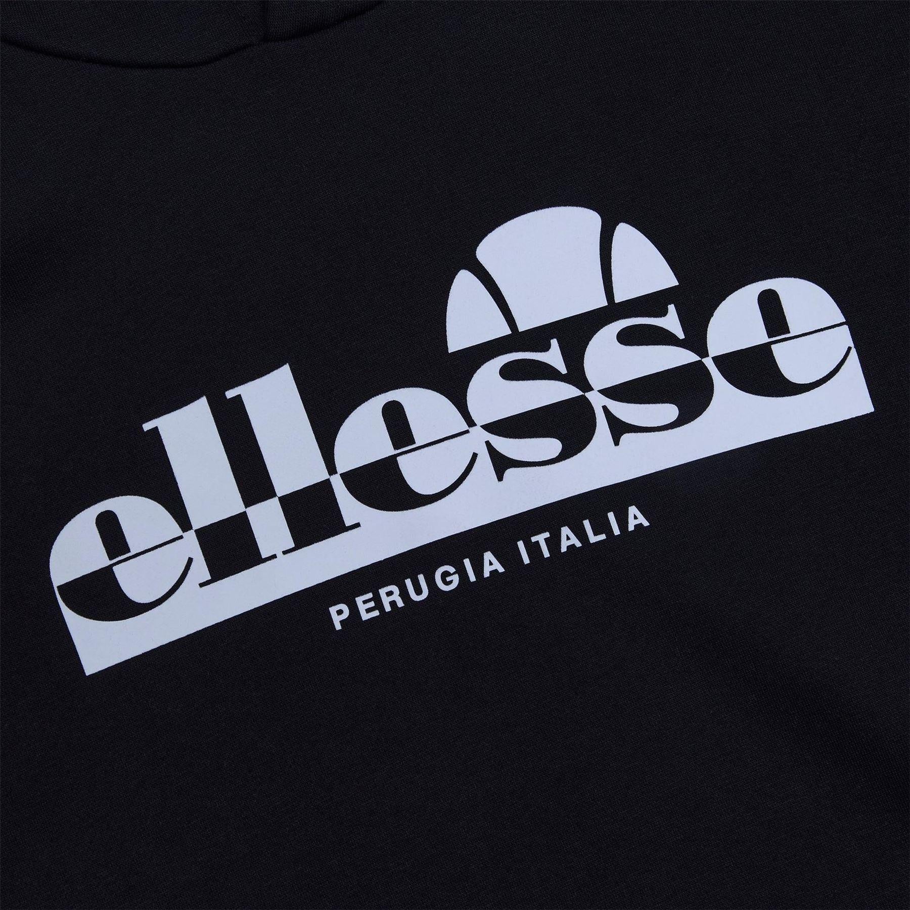 Black - Side - Ellesse Mens Pullover Hoodie