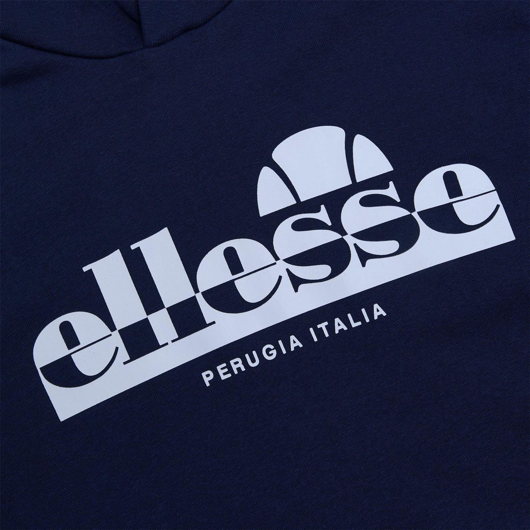 Navy - Side - Ellesse Mens Pullover Hoodie