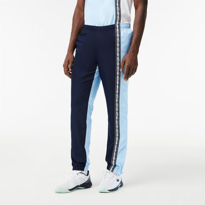 Navy Blue - Front - Lacoste Mens Colour Block Slim Tracksuit Bottoms