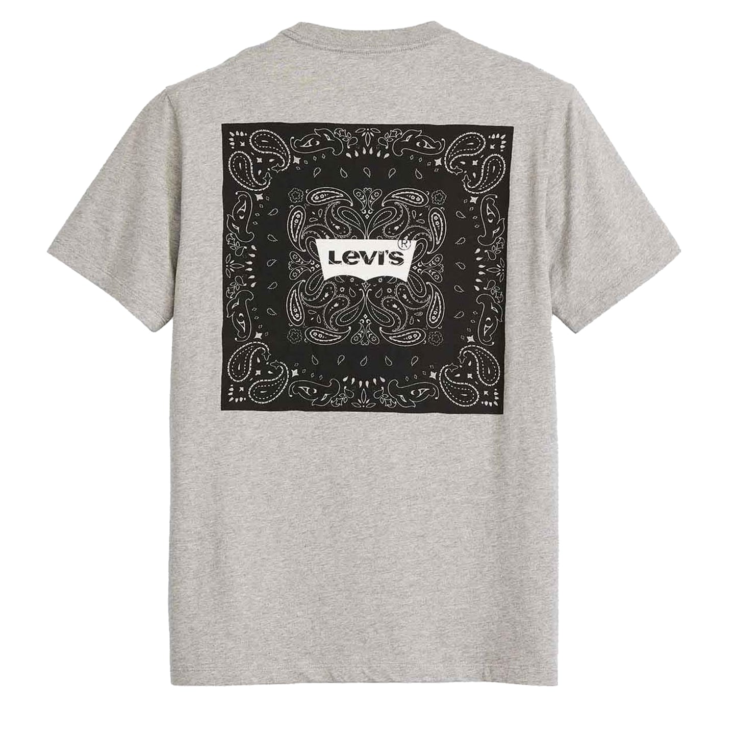 Grey - Back - Levis Mens Classic Bandana Print T-Shirt