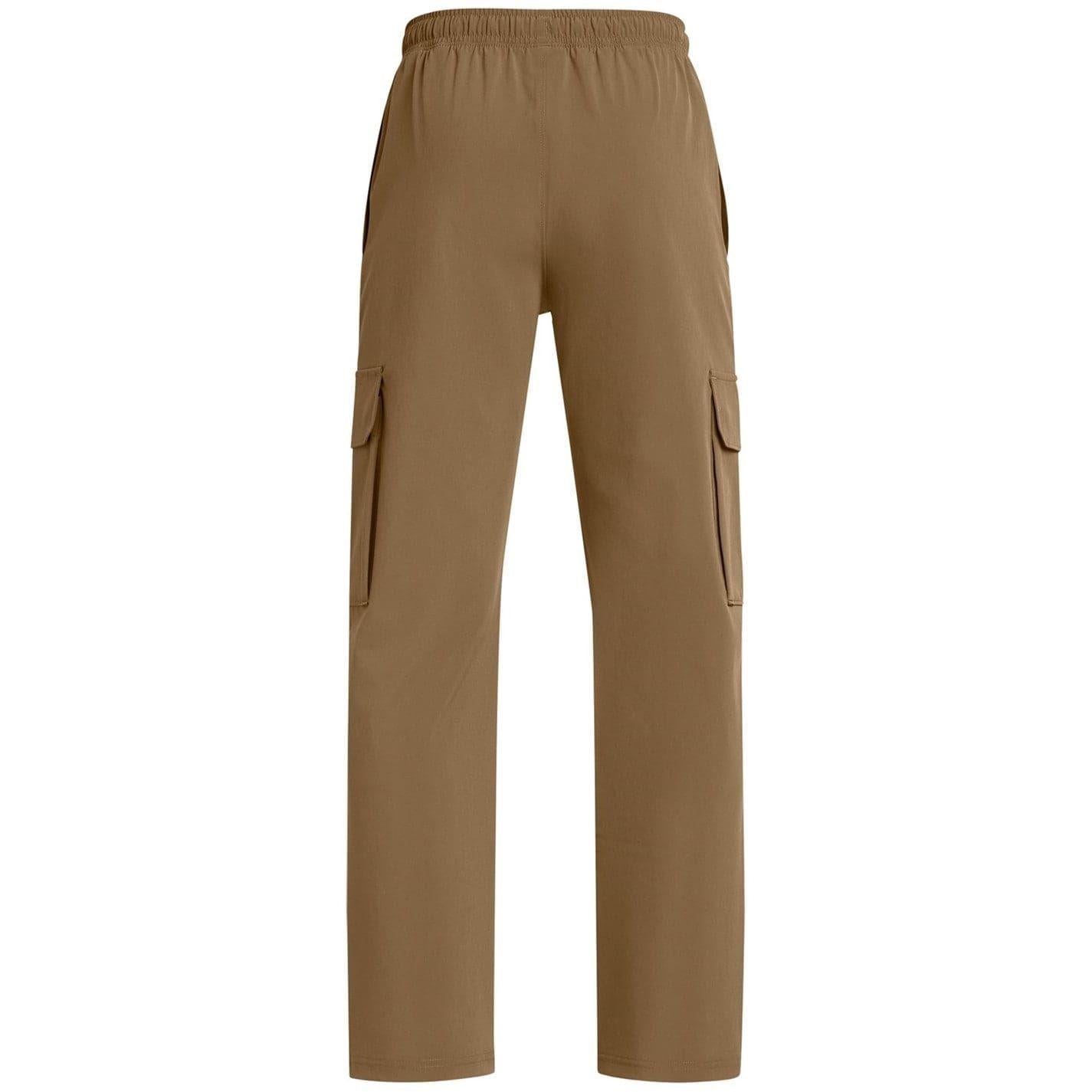 Brown - Back - Under Armour Boys Icon Woven Combat Trousers