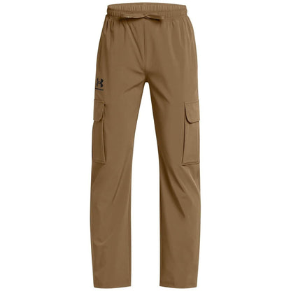 Brown - Front - Under Armour Boys Icon Woven Combat Trousers