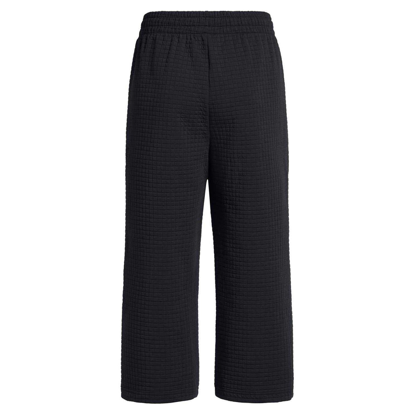 Black - Back - Under Armour Womens-Ladies Fleece Open Hem Joggers