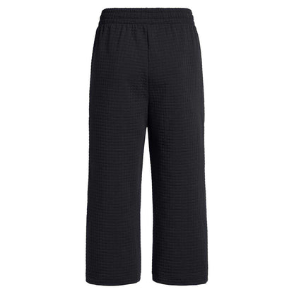 Black - Back - Under Armour Womens-Ladies Fleece Open Hem Joggers