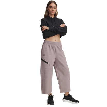 Grey - Lifestyle - Under Armour Womens-Ladies Fleece Open Hem Joggers