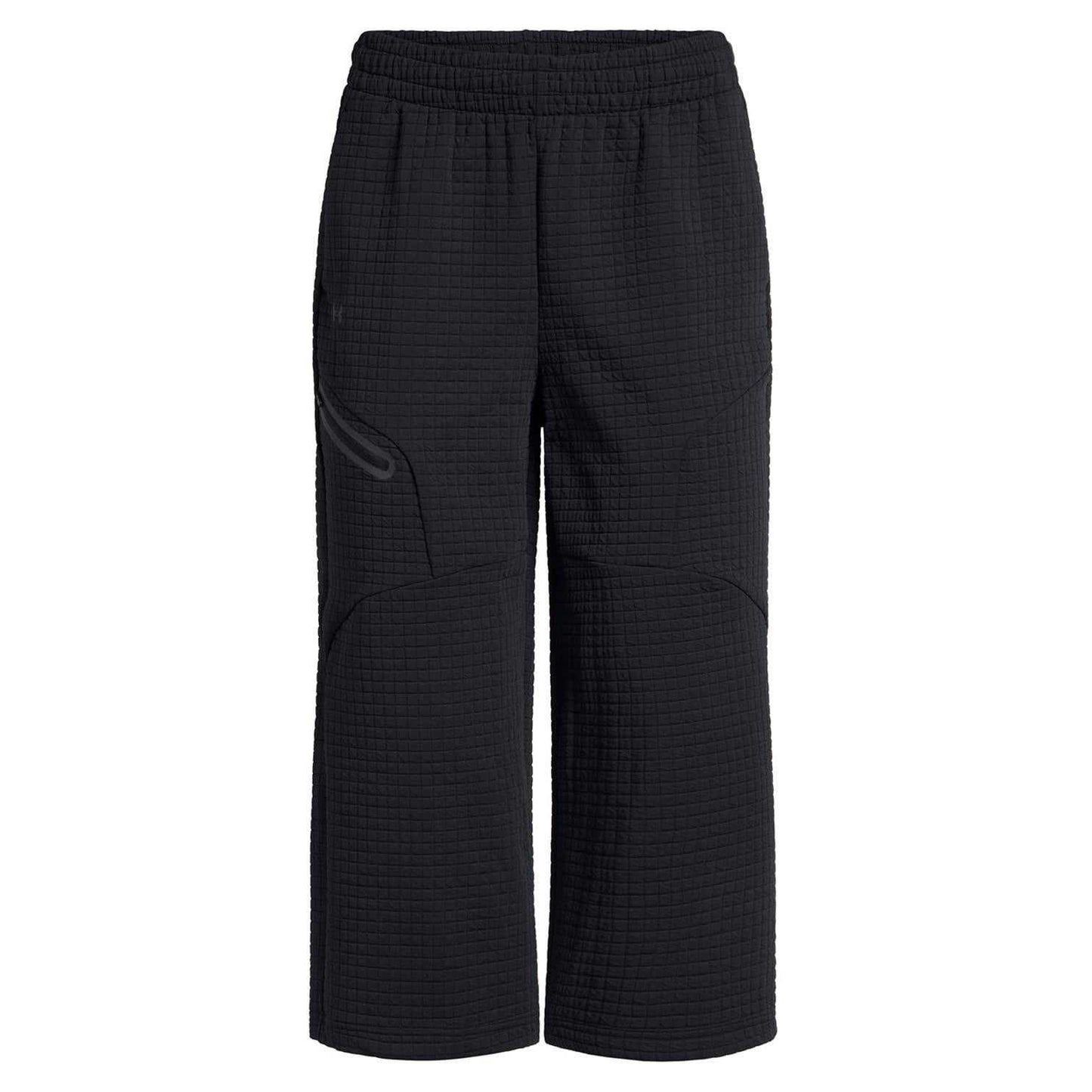 Black - Front - Under Armour Womens-Ladies Fleece Open Hem Joggers
