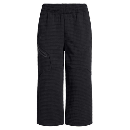 Black - Front - Under Armour Womens-Ladies Fleece Open Hem Joggers