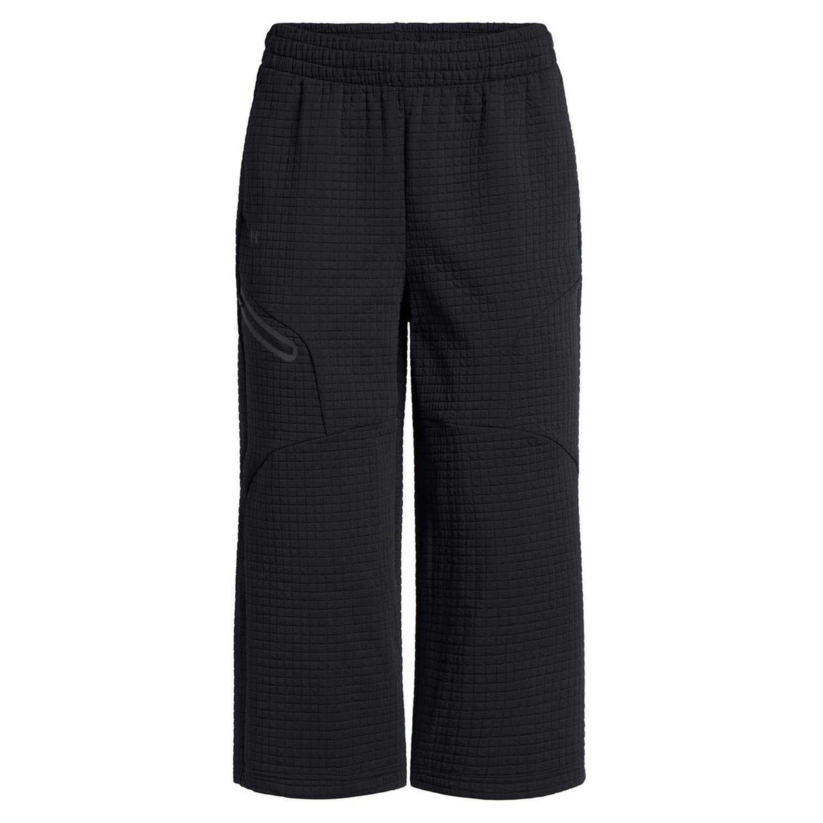 Black - Front - Under Armour Womens-Ladies Fleece Open Hem Joggers