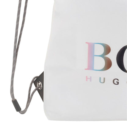 White - Side - Boss Tlove Drawstring Bag