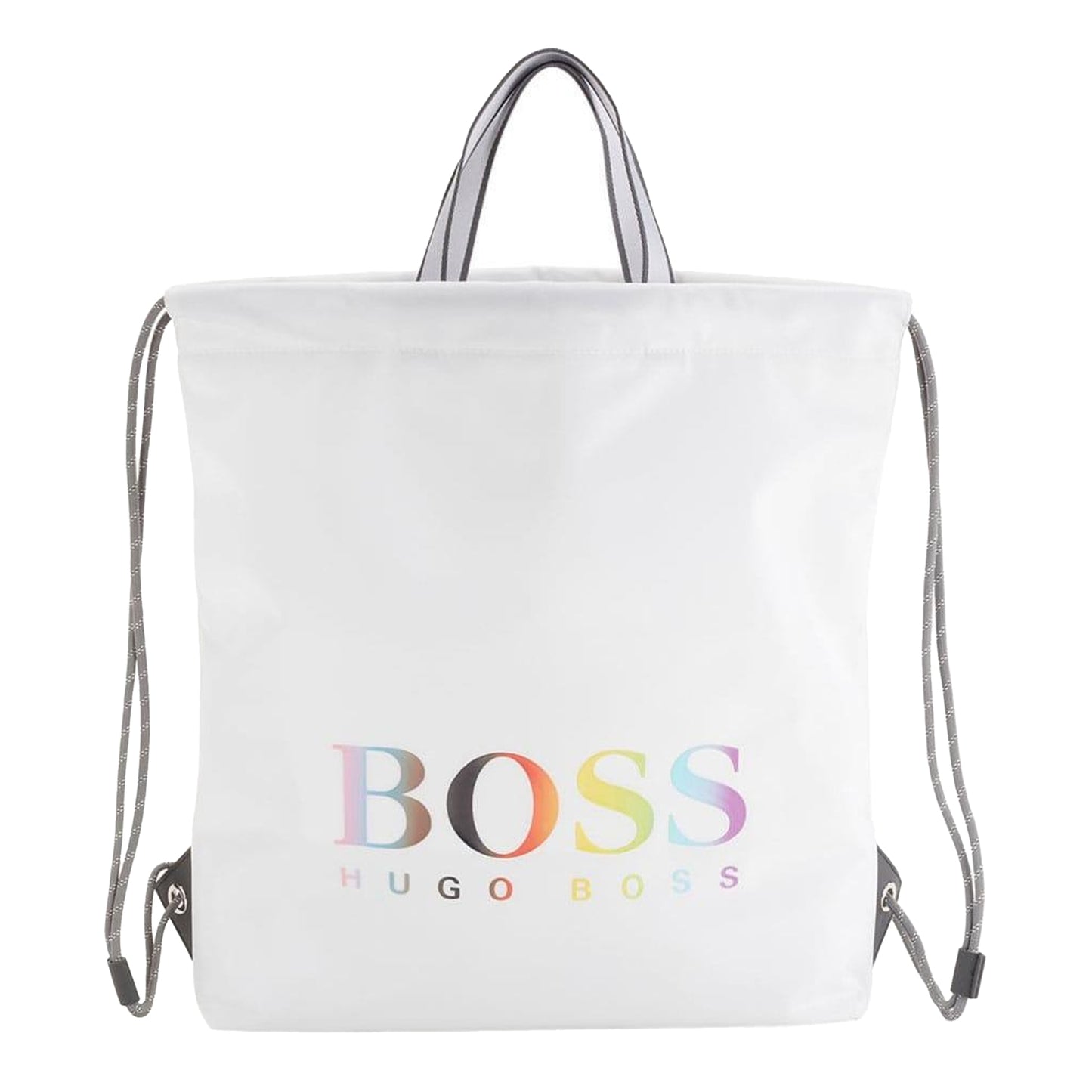 White - Front - Boss Tlove Drawstring Bag