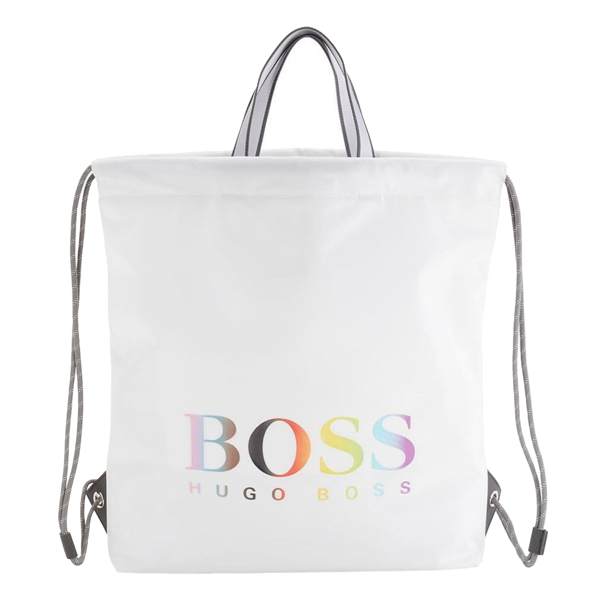 White - Front - Boss Tlove Drawstring Bag