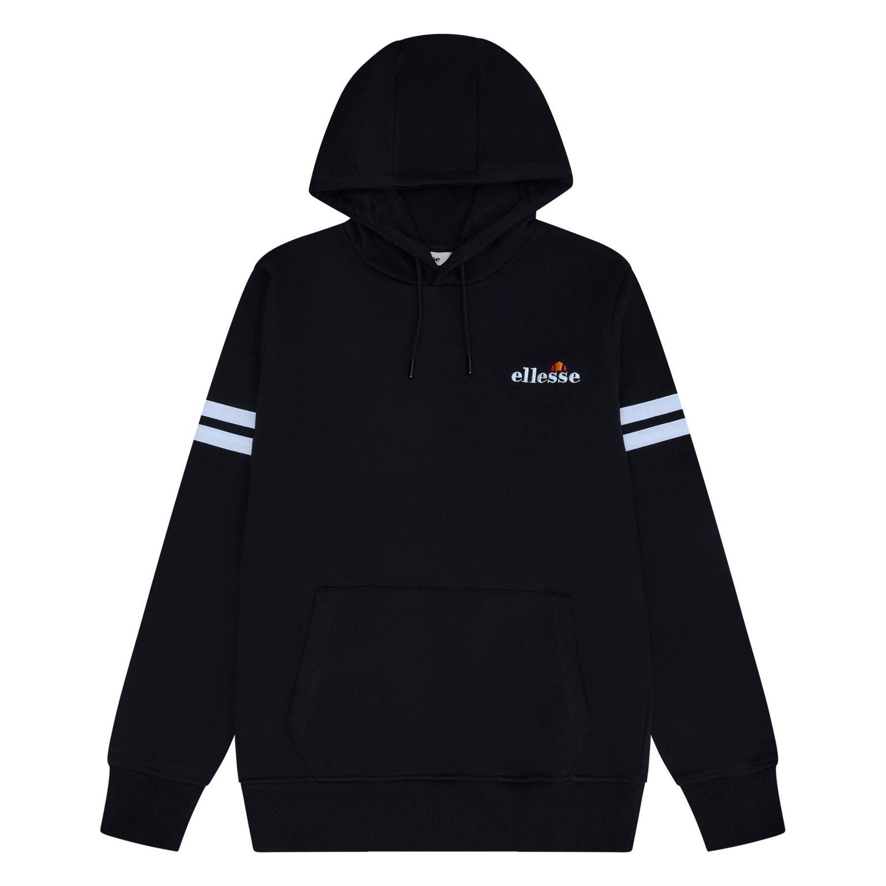 Black - Front - Ellesse Mens Long-Sleeved Pullover Hoodie