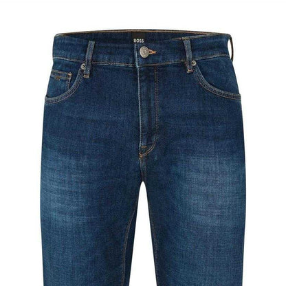 Navy - Back - Boss Mens Maine3 Denim Tapered Jeans