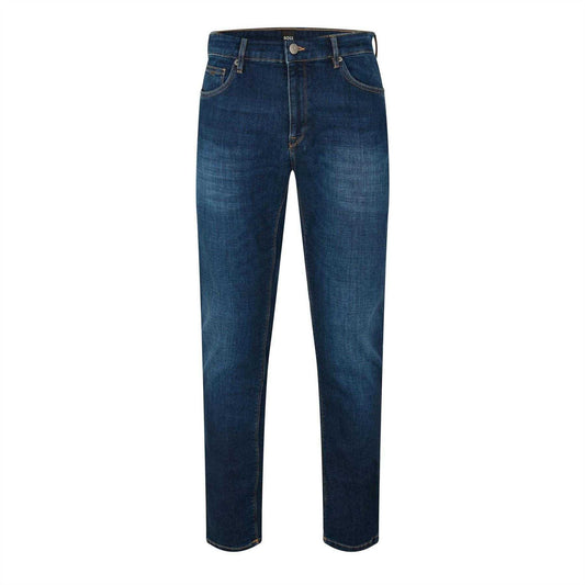 Navy - Front - Boss Mens Maine3 Denim Tapered Jeans
