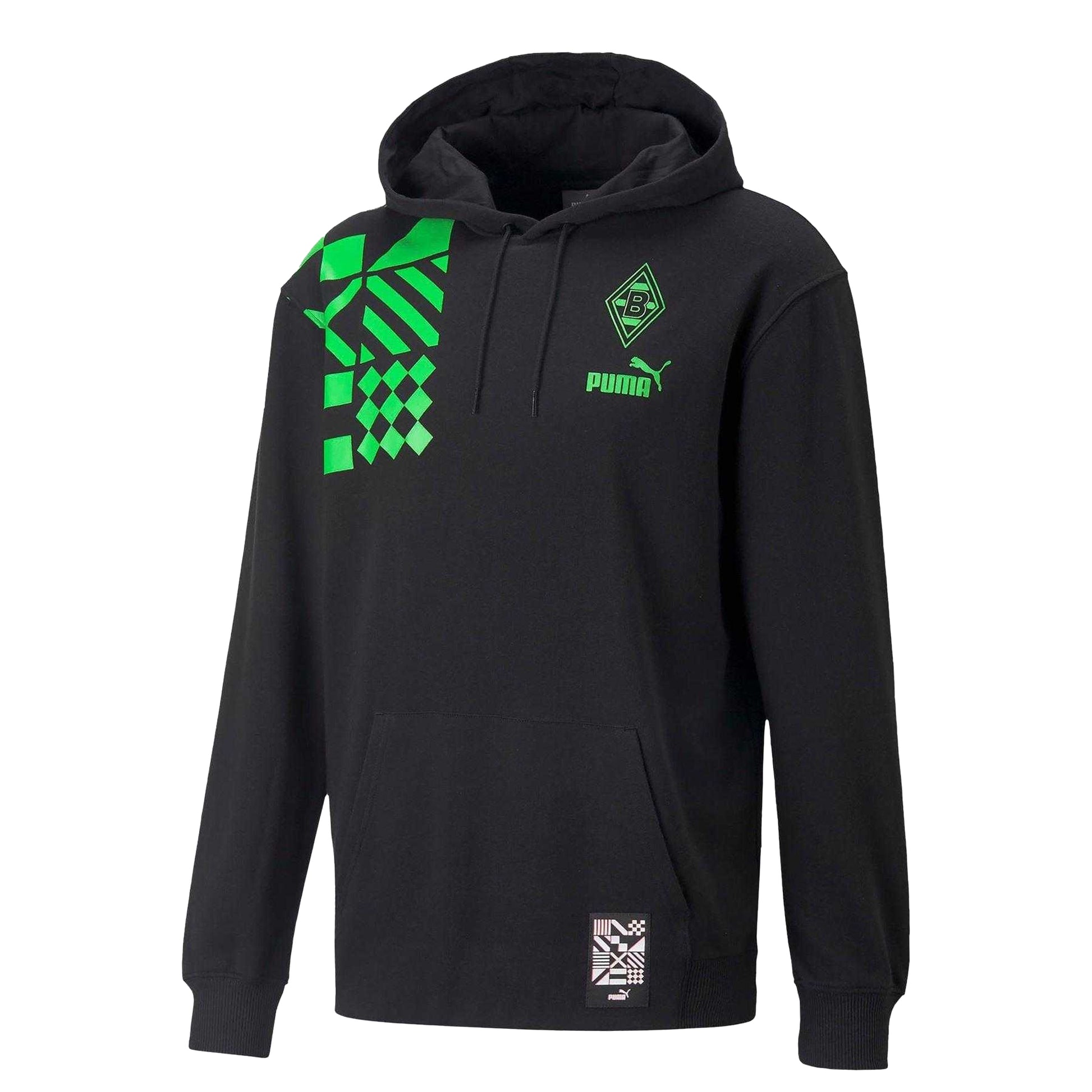 Black - Front - Puma Mens Borussia Monchengladbach FC Drawstring Hoodie
