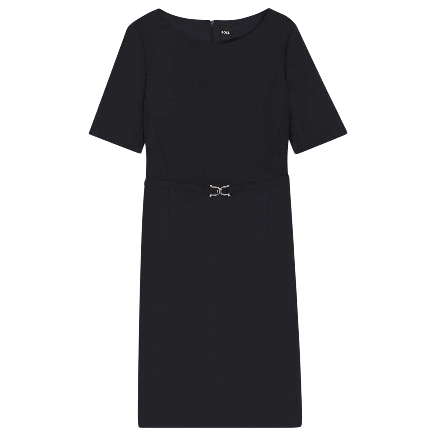 Dark Blue - Front - Boss Womens-Ladies Daleah Boat Neck Short-Sleeved Shift Dress