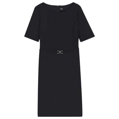 Dark Blue - Front - Boss Womens-Ladies Daleah Boat Neck Short-Sleeved Shift Dress
