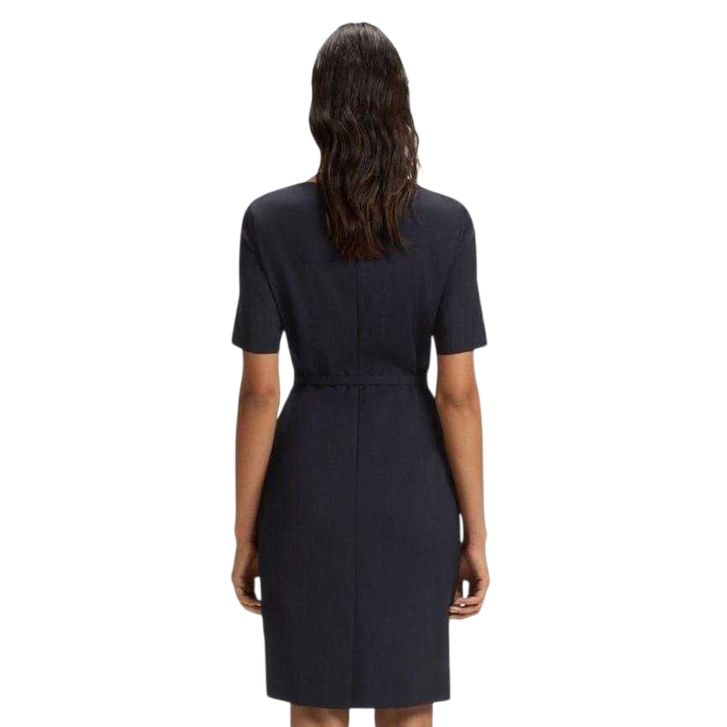 Dark Blue - Back - Boss Womens-Ladies Daleah Boat Neck Short-Sleeved Shift Dress
