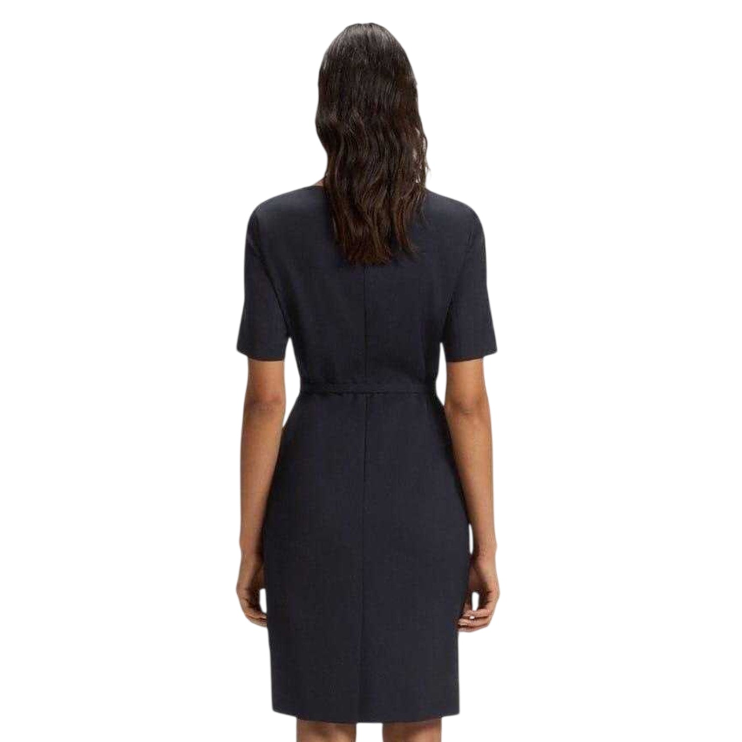 Dark Blue - Back - Boss Womens-Ladies Daleah Boat Neck Short-Sleeved Shift Dress